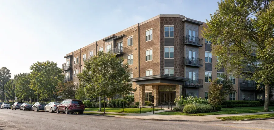 Exterior of a managed apartment building